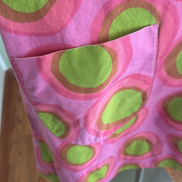 VINTAGE Marimekko Pink & Green Polkadot Dress, Size L - Picture 3 of 11